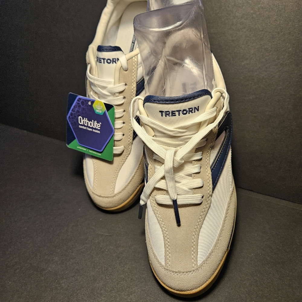 Tretorn Rawlins Sneaker Made In Sweden Navy Creme White Tennis Shoe - Picture 6 of 14